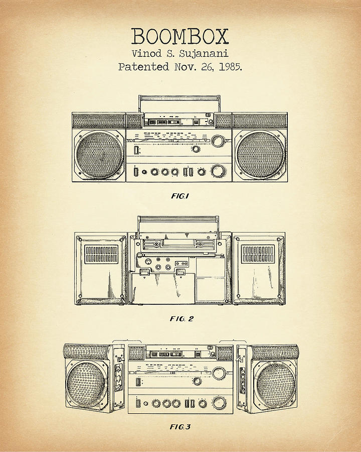 Music Digital Art - Boombox vintage poster by Dennson Creative