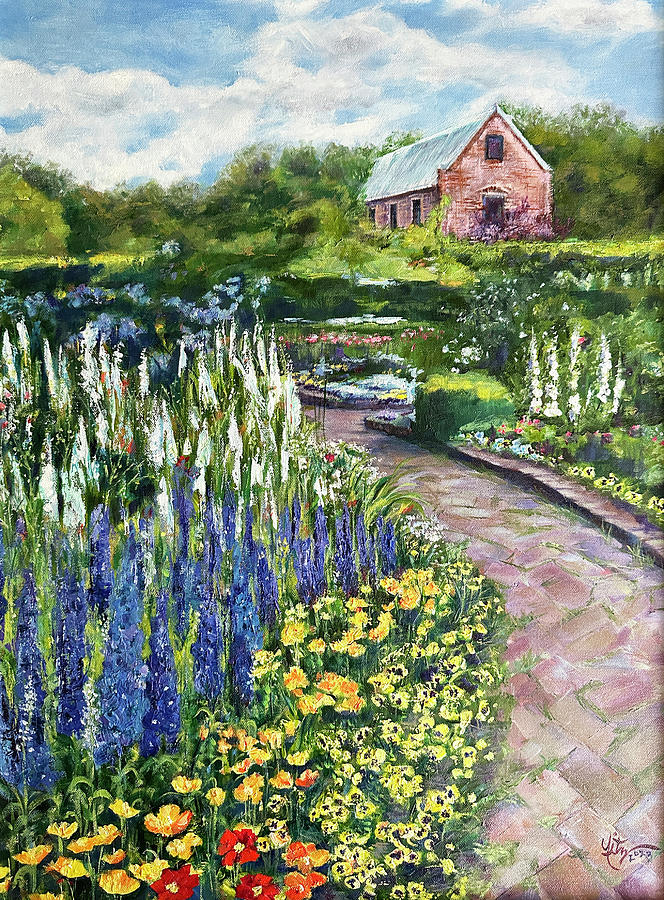 Boone Hall Plantation Gardens Painting by Claudia Fitzsimmons Boone Hall Plantation Gardens Painting by Claudia Fitzsimmons