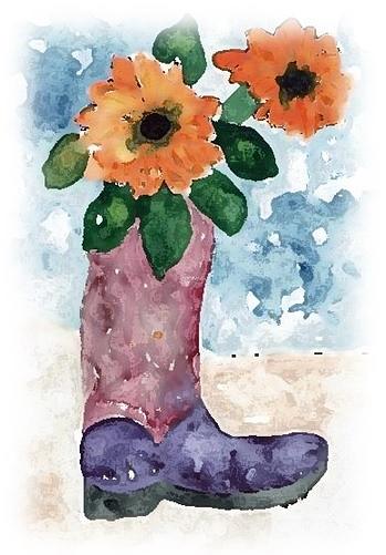 Boot Painting by Barbara Robinette - Fine Art America