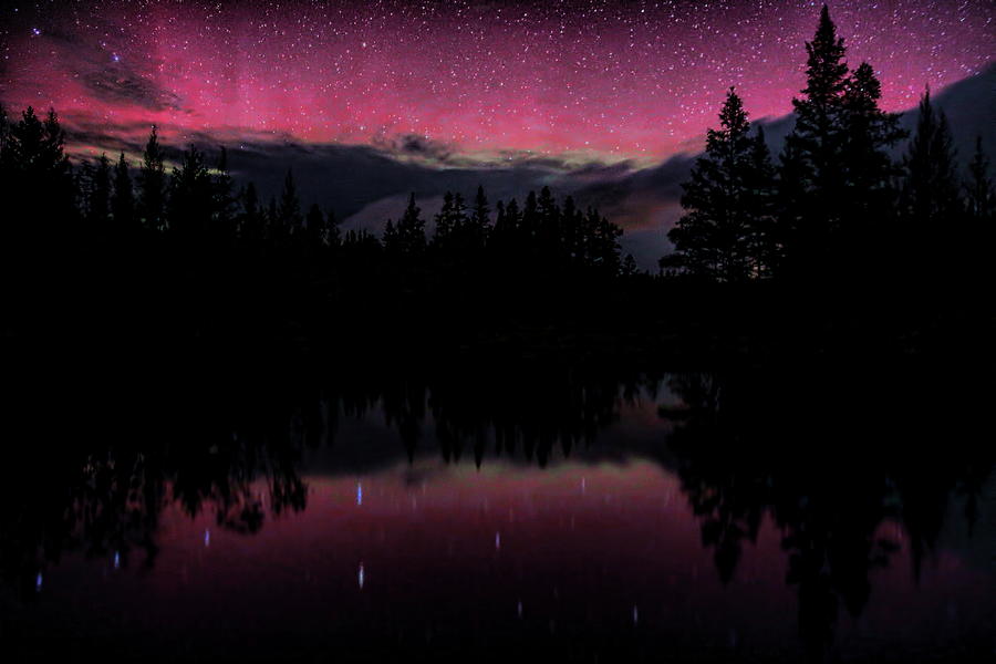 Boot Creek Red Aurora With Incoming Clouds Photograph by Dale Kauzlaric