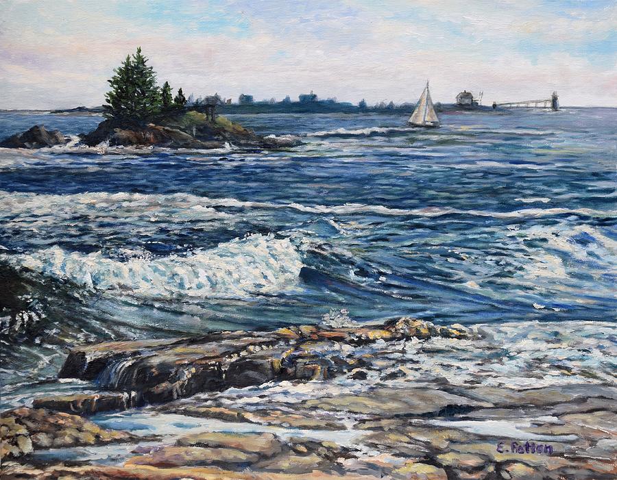 Ocean Point, East Boothbay, Maine Painting by Eileen Patten Oliver