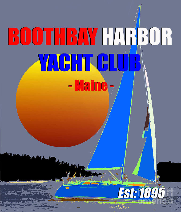 Boothbay Harbor Yacht Club 1895 Mixed Media by David Lee Thompson