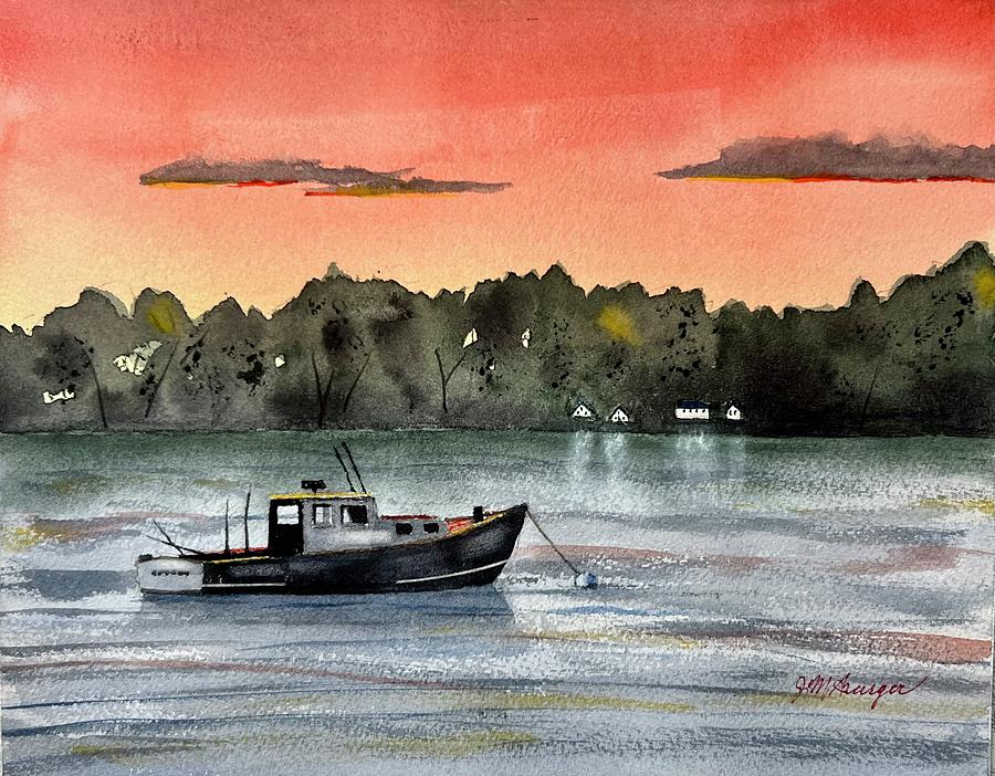 Boothbay Sunset Painting by Joseph Burger