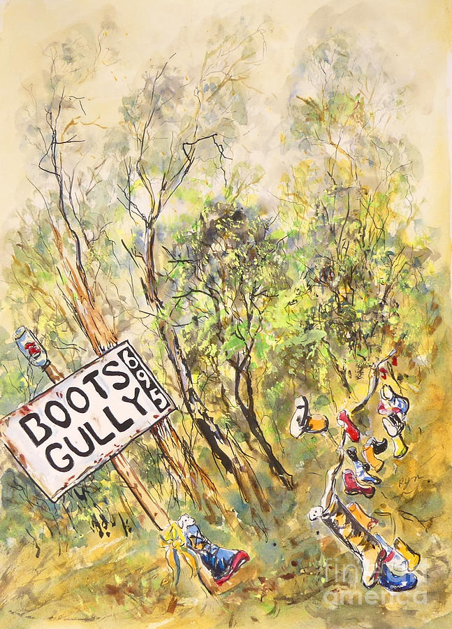 Boots Gully, near Daylesford, Central Victoria. Painting by Ryn Shell