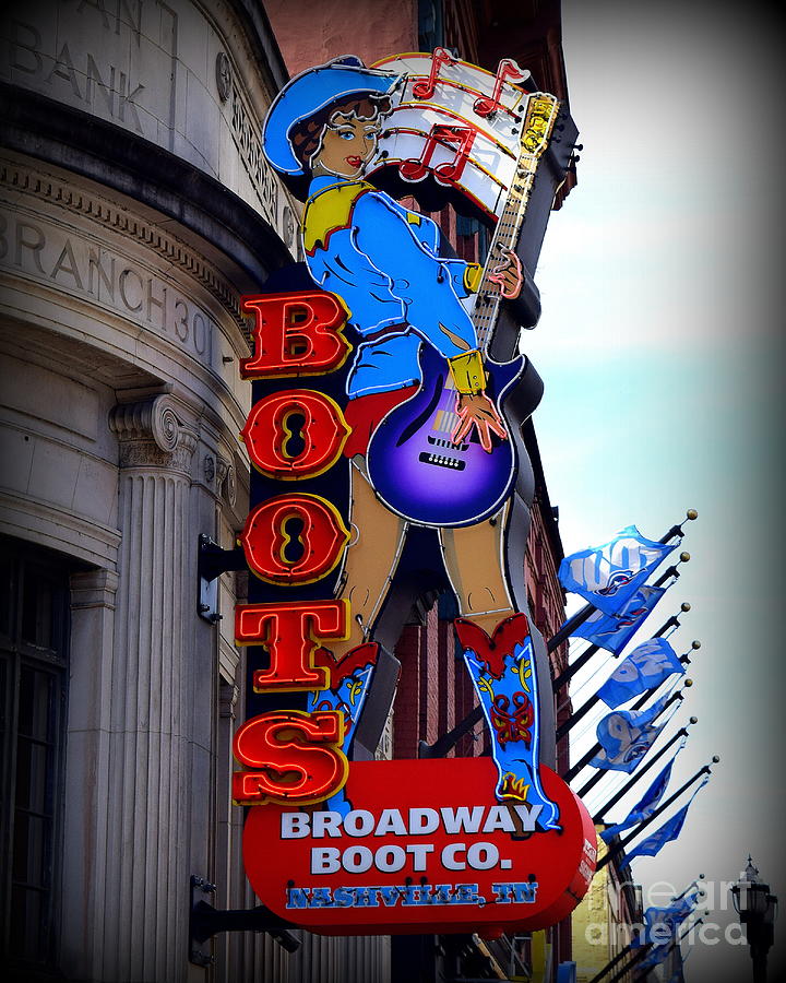 Nashville Photograph - Boots on Broadway by Betsy Warner
