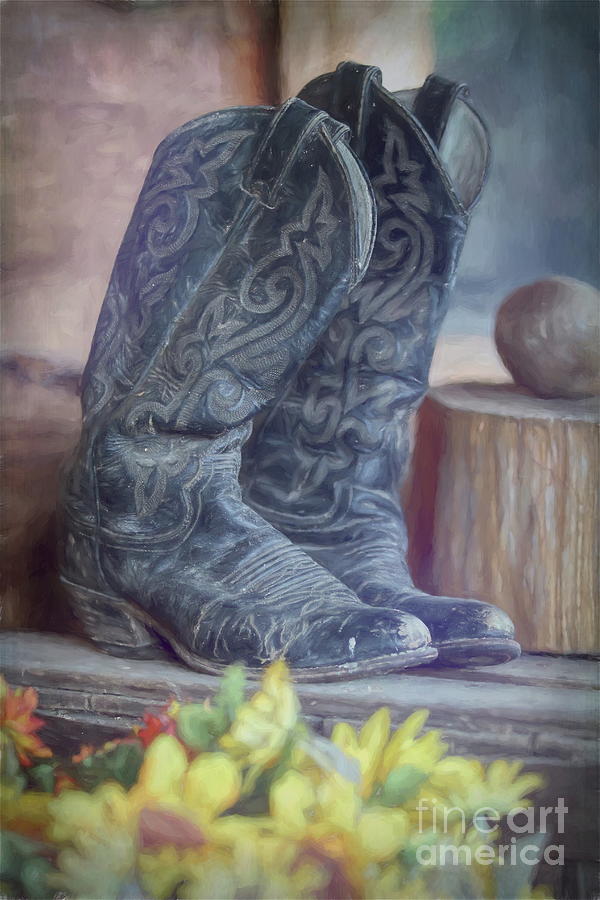 Boot Photograph - Boots Resting - Impressionist by Chris Mautz Boot Photograph - Boots Resting - Impressionist by Chris Mautz