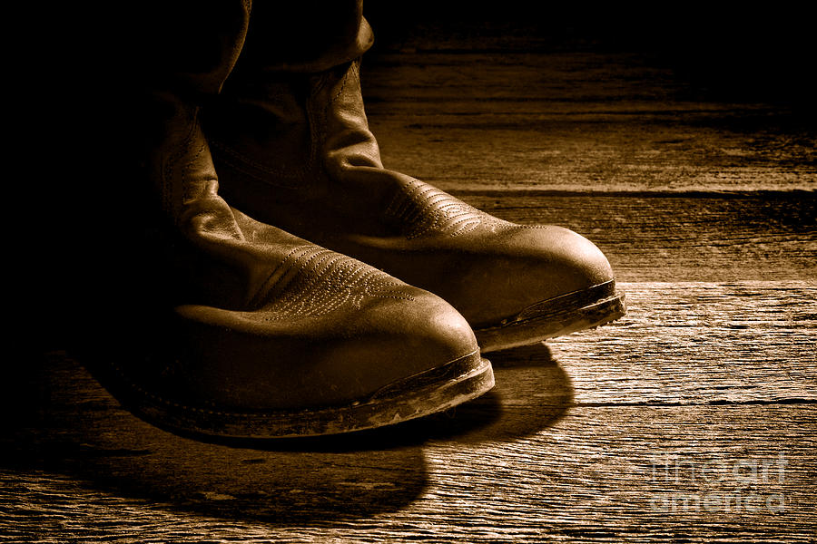 Boots - Sepia Photograph by Olivier Le Queinec