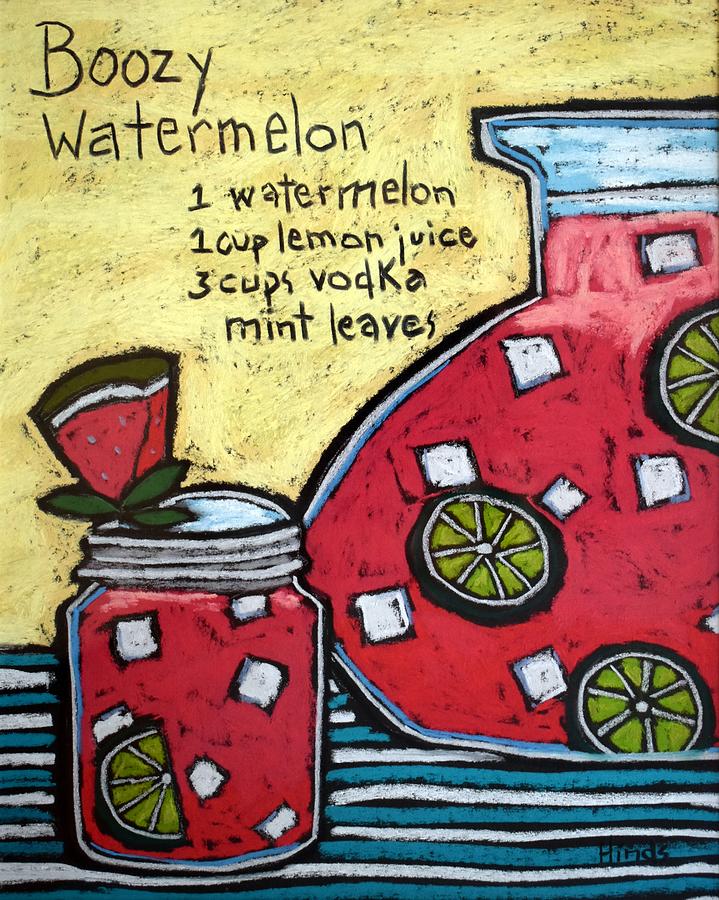 Boozy Watermelon Painting by David Hinds