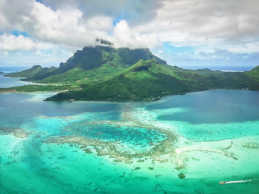 Bora Bora Island French Polynesia Aerial View Photograph by Mlenny