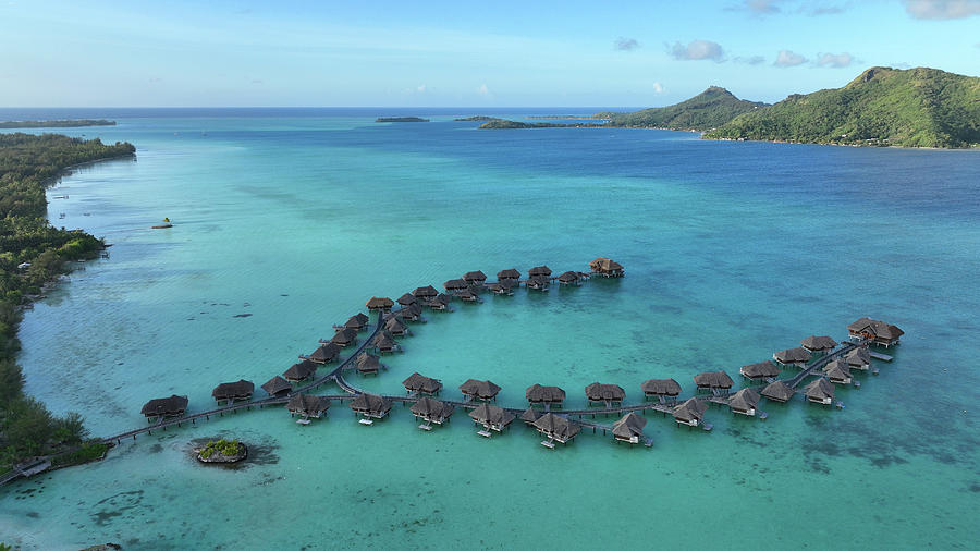 Bora Bora Over The Water Bungalows Photograph by Ryan Barmore - Pixels