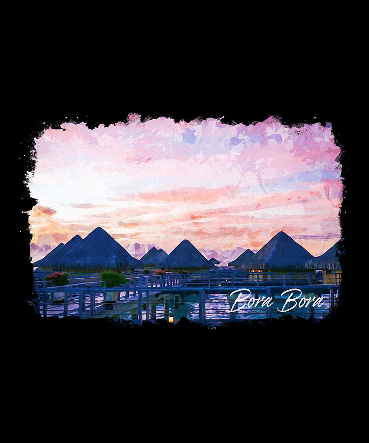 Bora Bora watercolor Digital Art by Alexandru Chirila - Pixels