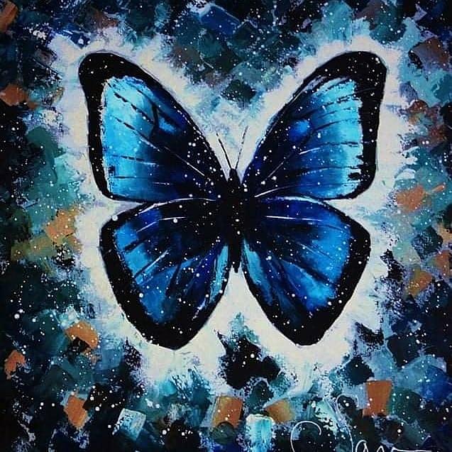 Borboleta Azul Painting by Sara Silva - Fine Art America