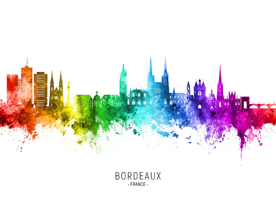 Bordeaux France Skyline #26 Digital Art by Michael Tompsett