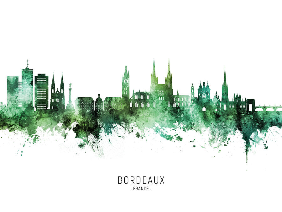 Bordeaux France Skyline #29 Digital Art by Michael Tompsett