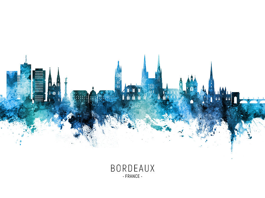 Bordeaux France Skyline #31 Digital Art by Michael Tompsett
