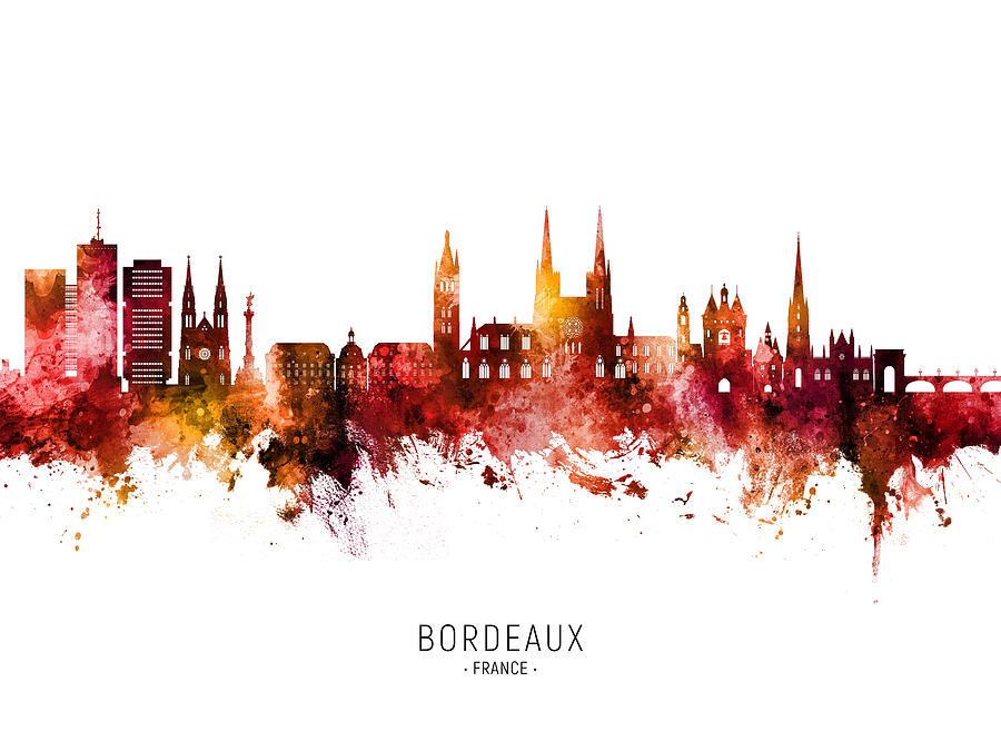 Bordeaux France Skyline #32 Digital Art by Michael Tompsett