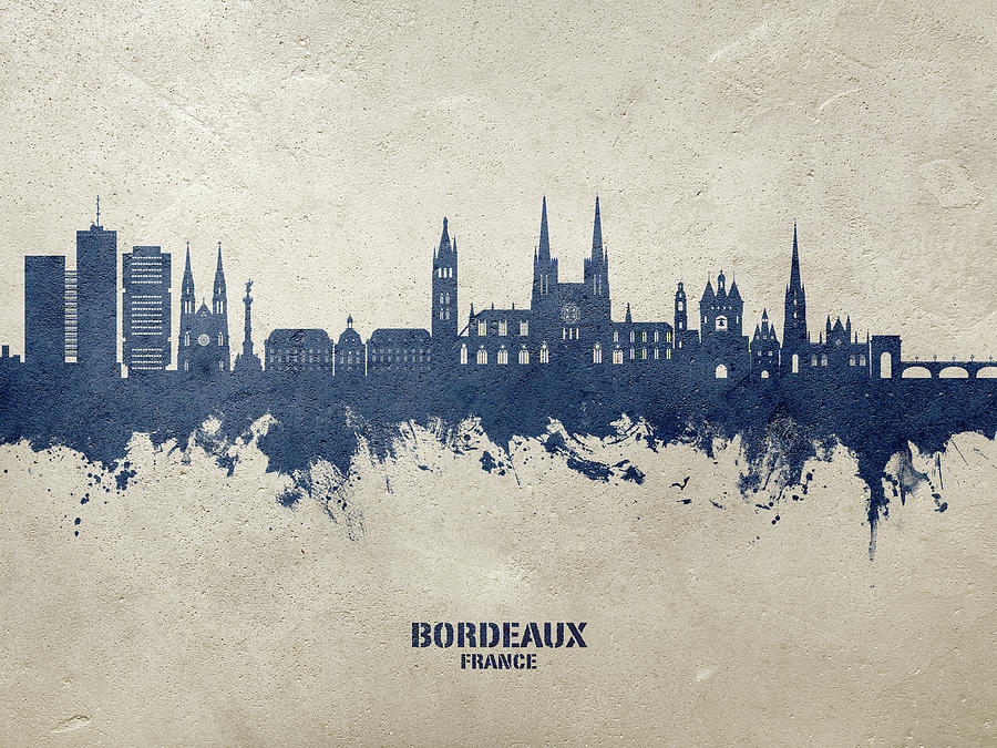 Bordeaux France Skyline #33 Digital Art by Michael Tompsett