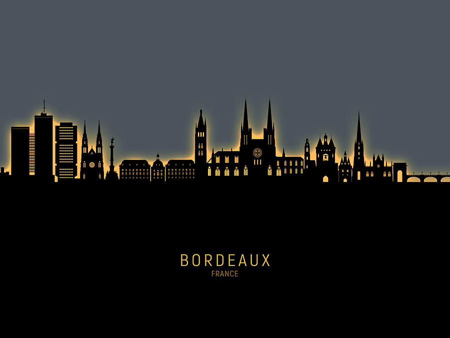 Bordeaux France Skyline #35 Digital Art by Michael Tompsett