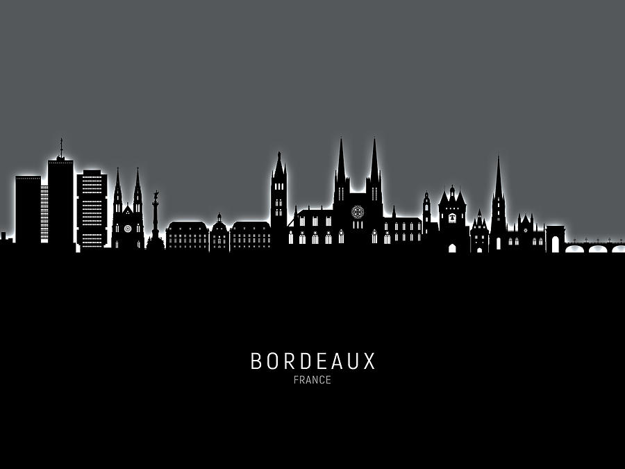 Bordeaux France Skyline #36 Digital Art by Michael Tompsett