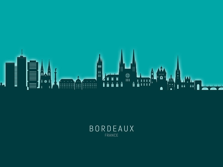Bordeaux France Skyline #37 Digital Art by Michael Tompsett