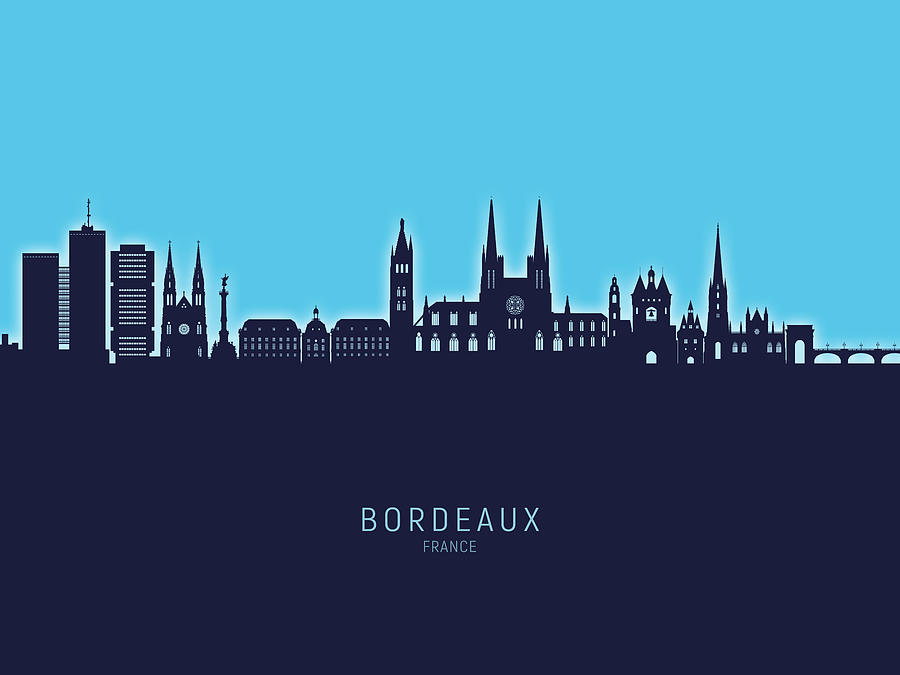 Bordeaux France Skyline #38 Digital Art by Michael Tompsett