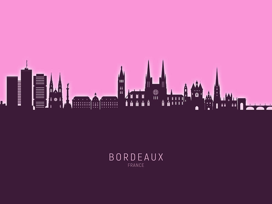 Bordeaux France Skyline #40 Digital Art by Michael Tompsett