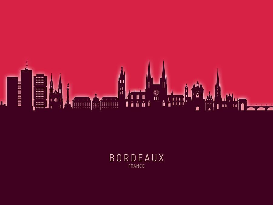 Bordeaux France Skyline #41 Digital Art by Michael Tompsett