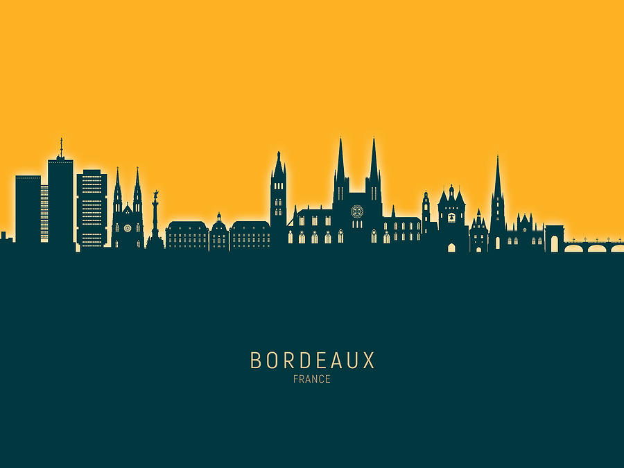 Bordeaux France Skyline #42 Digital Art by Michael Tompsett