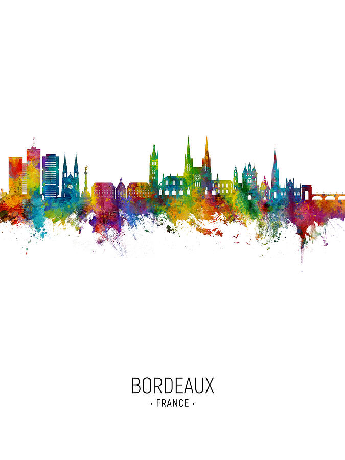 Bordeaux France Skyline #44 Digital Art by Michael Tompsett