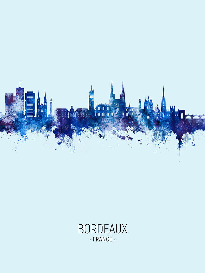 Bordeaux France Skyline #46 Digital Art by Michael Tompsett