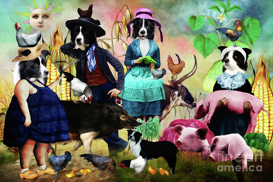 Border Collie Country Life Painting