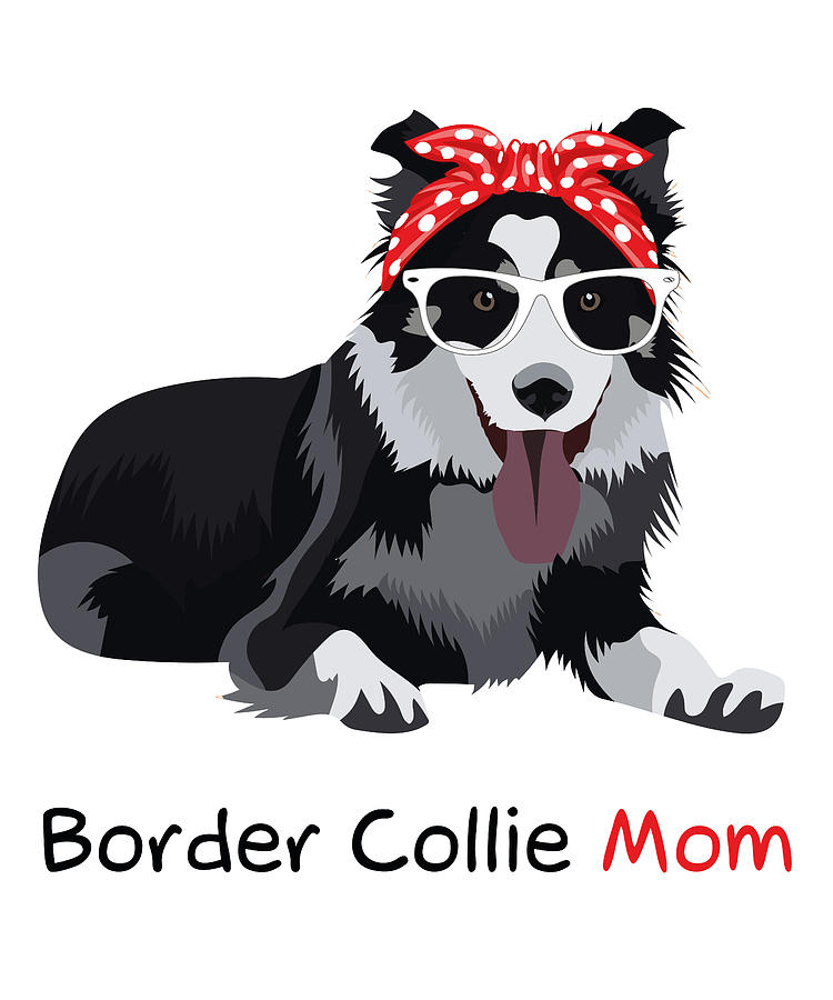 Border Collie Mom Bandana Womens Border Collie Digital Art by Wowshirt ...