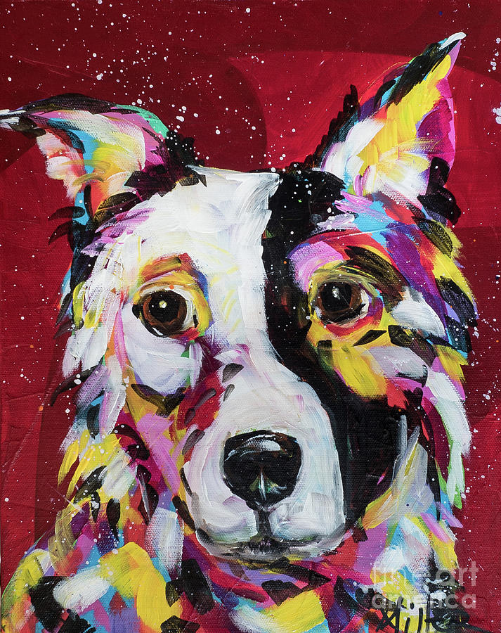 Border Collie Painting by Tracy Miller