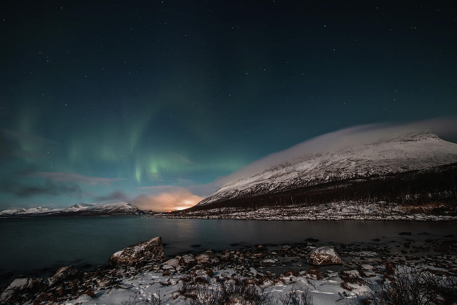 Borealis aurora dancing at Kilpisjarvi Photograph by Vaclav Sonnek