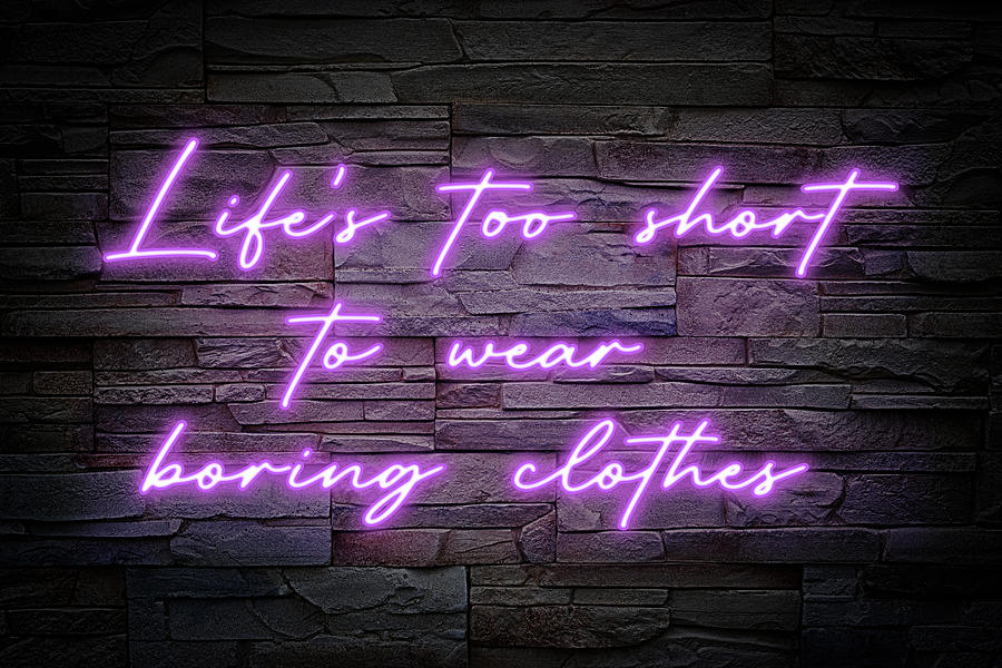Boring Clothes Neon On Brick Photograph by Ricky Barnard