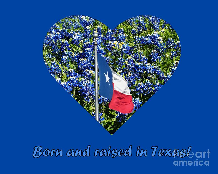 Texas Photograph - Born and Raised in Texas Accented by Karin Gandee