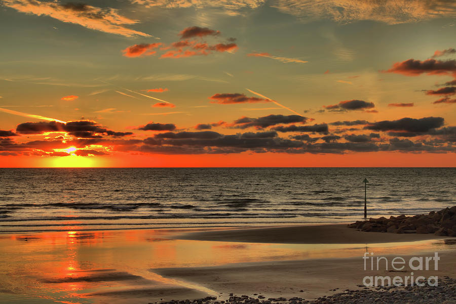 Borth Sunset Wales Photograph by Stephen Melia