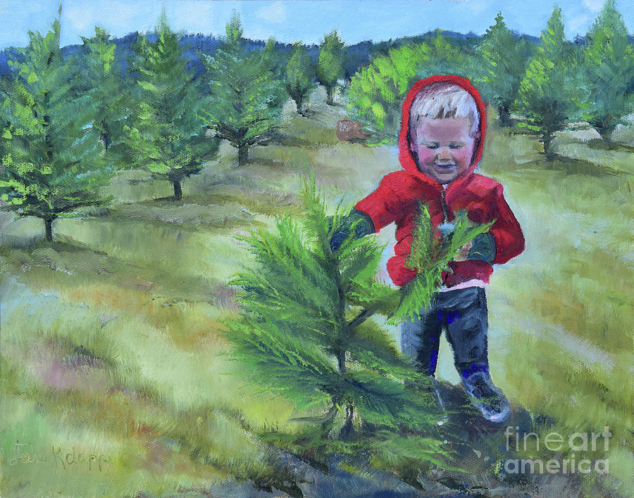 Bos Christmas Tree Painting by Jan Dappen