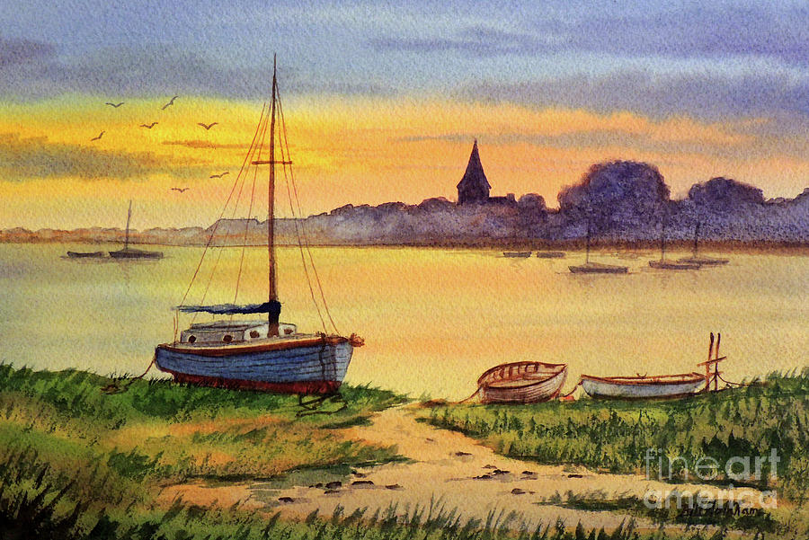 Bosham Channel West Sussex England Painting by Bill Holkham
