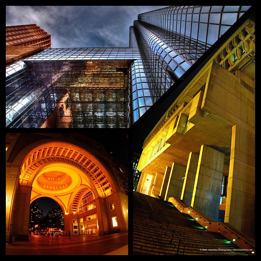 Boston Night Collage Digital Art