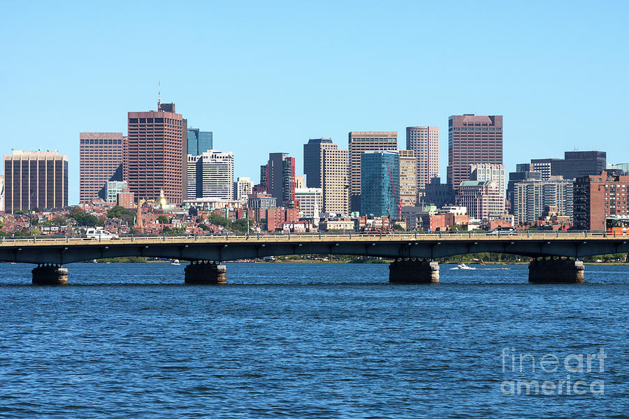 Boston Back Bay Skyline and Harvard Bridge Photo Photograph by Paul Velgos