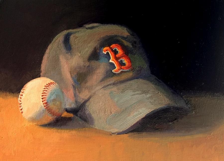Baseball Painting - Boston Baseball Fan by Dianne Panarelli Miller