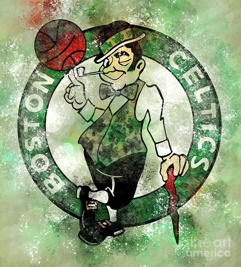 Boston Celtics Basketball Logo Drawing by Drawspots Illustrations