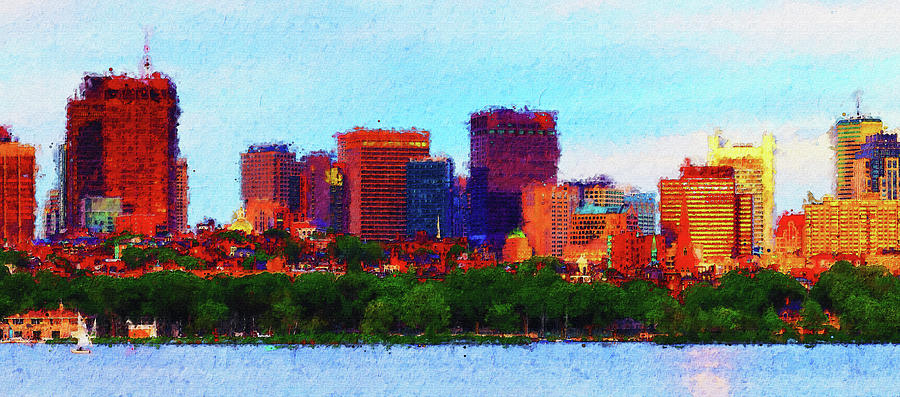 Boston City Skyline Digital Art By Don Kuing - Fine Art America