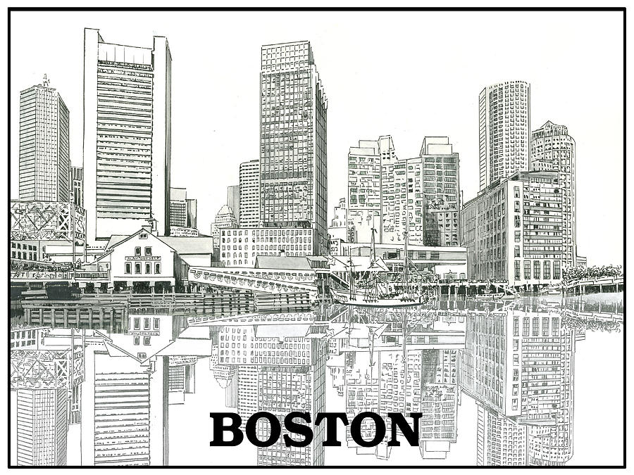 Boston City Skyline Painting By John Stoeckley - Fine Art America