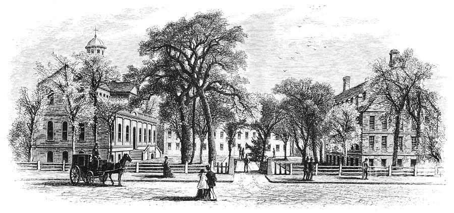 Boston College, 1874 Drawing by J Douglas Woodward