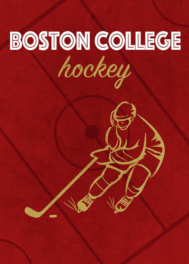 Boston College Hockey Vintage Retro Poster Mixed Media by Design