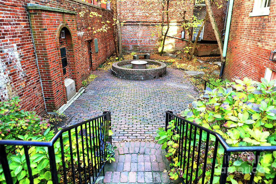 Boston Courtyard at the Old North Church Photograph by John Rizzuto