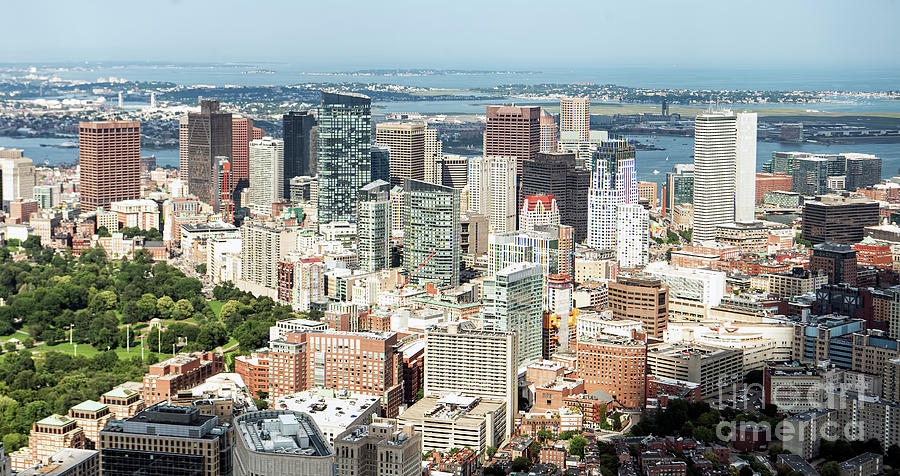 Boston Downtown Skyline Aerial Photograph by David Oppenheimer