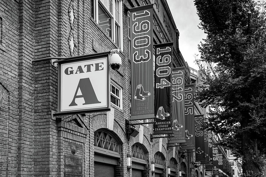 Boston Fenway Championship Banners Black And White Photograph By   Boston Fenway Championship Banners Black And White Gregory Ballos 